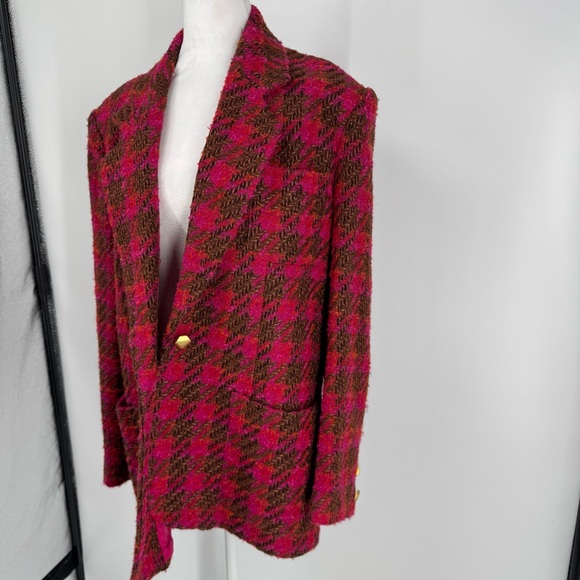 Vintage Rodier houndstooth tweed blazer with gold hardware - Picture 4 of 8